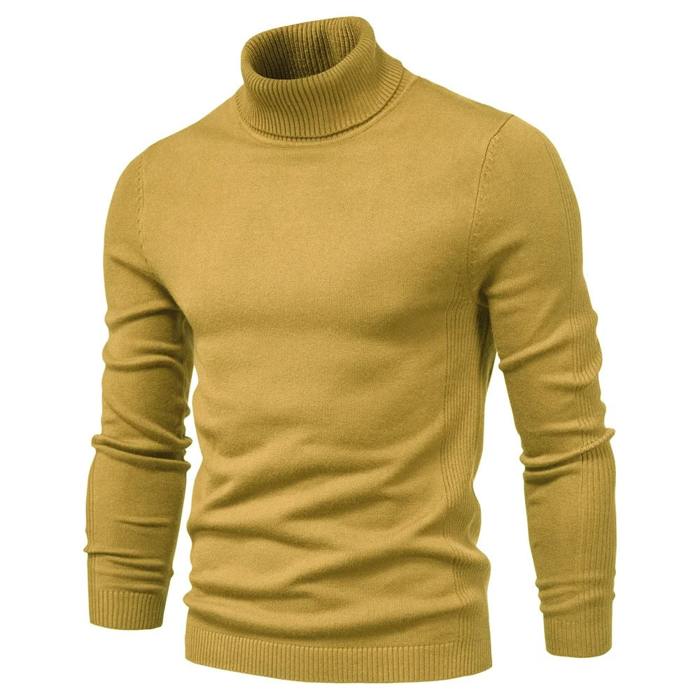 Herr Slim Turtleneck Tröja, enfärgad, smal passform, elegant design, mjukt material för komfort och stil.