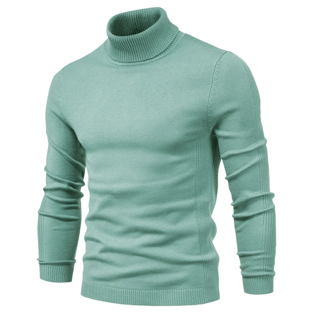 Herr Slim Turtleneck Tröja, enfärgad, smal passform, elegant design, mjukt material för komfort och stil.