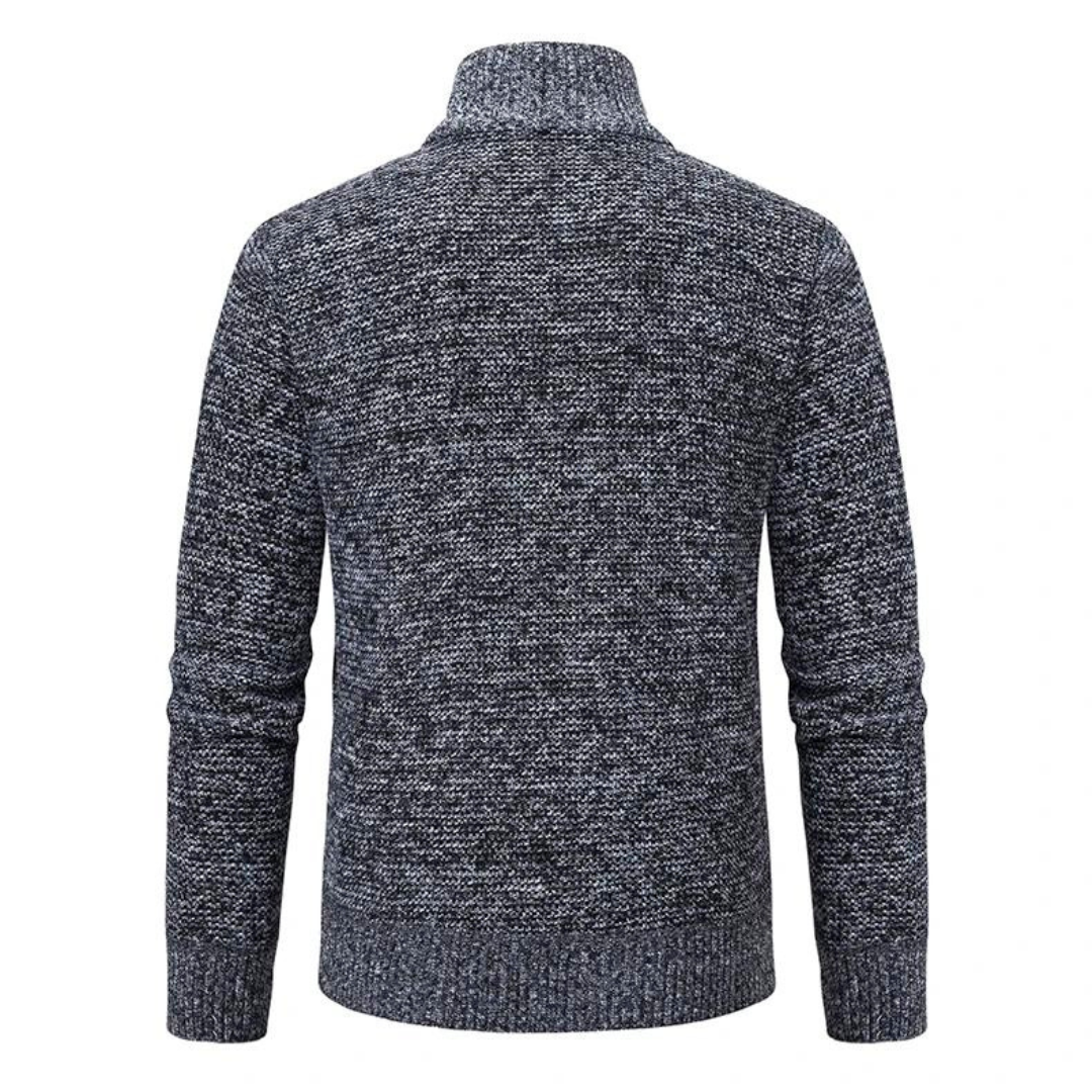 "Herr basebolljacka för vinter, stilig design i grått och blått med dragkedja, perfekt för kyliga dagar, vädertålig."