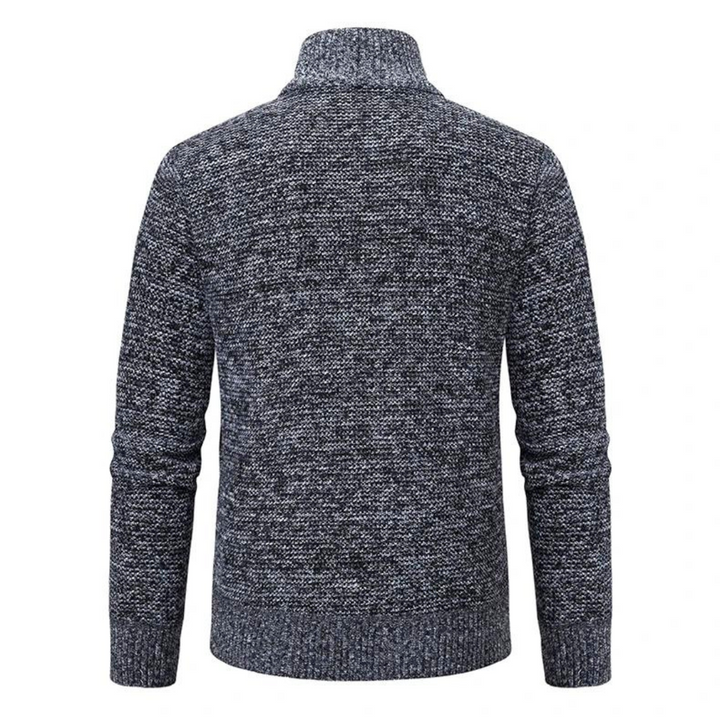 "Herr basebolljacka för vinter, stilig design i grått och blått med dragkedja, perfekt för kyliga dagar, vädertålig."