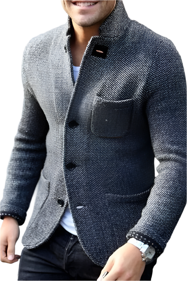 Herr blazer med knappdetaljer i duvstil, modern design. Perfekt för både formella och avslappnade tillfällen.