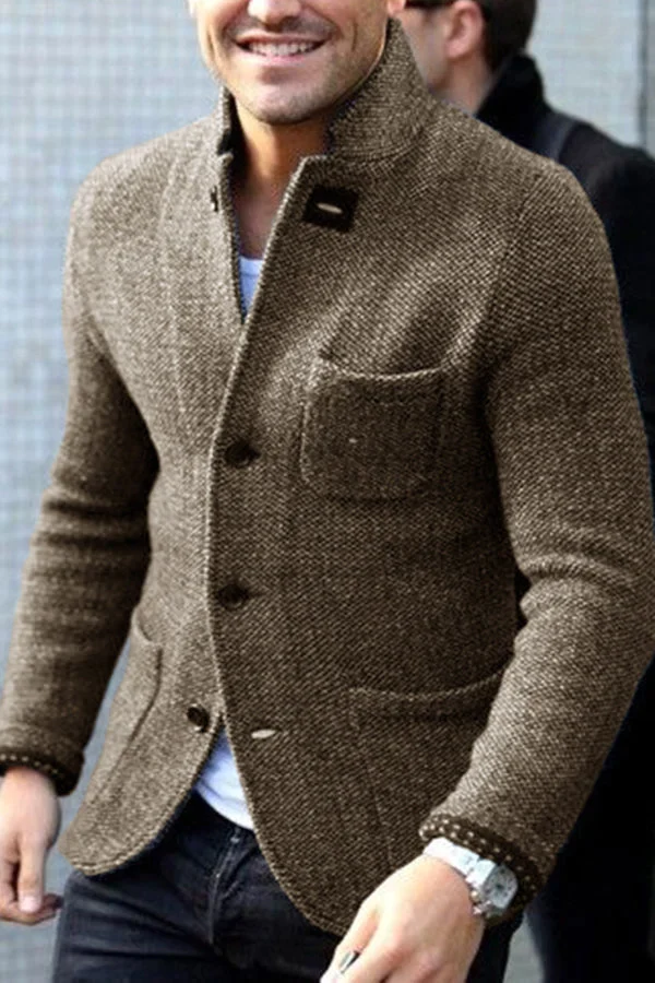 Herr blazer med knappdetaljer i duvstil, modern design. Perfekt för både formella och avslappnade tillfällen.