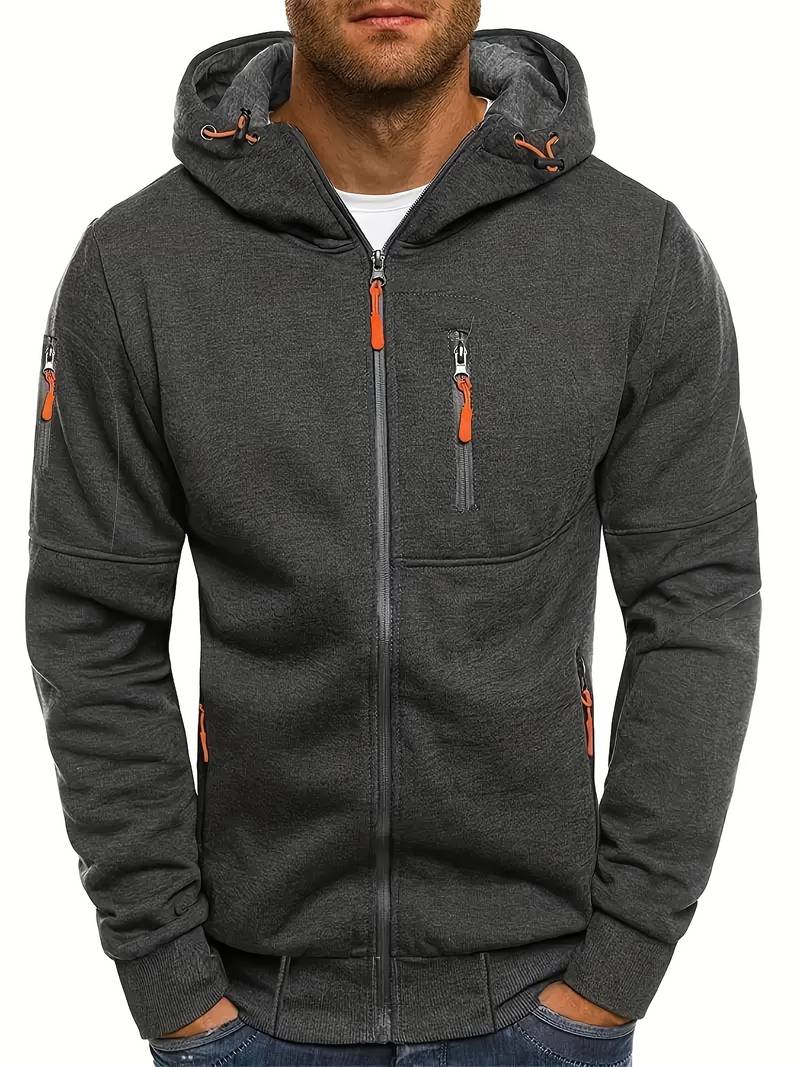 "Herr casual hoodie med bekväm passform, stilrena detaljer och huvudficka. Perfekt för träning och vardaglig stil."