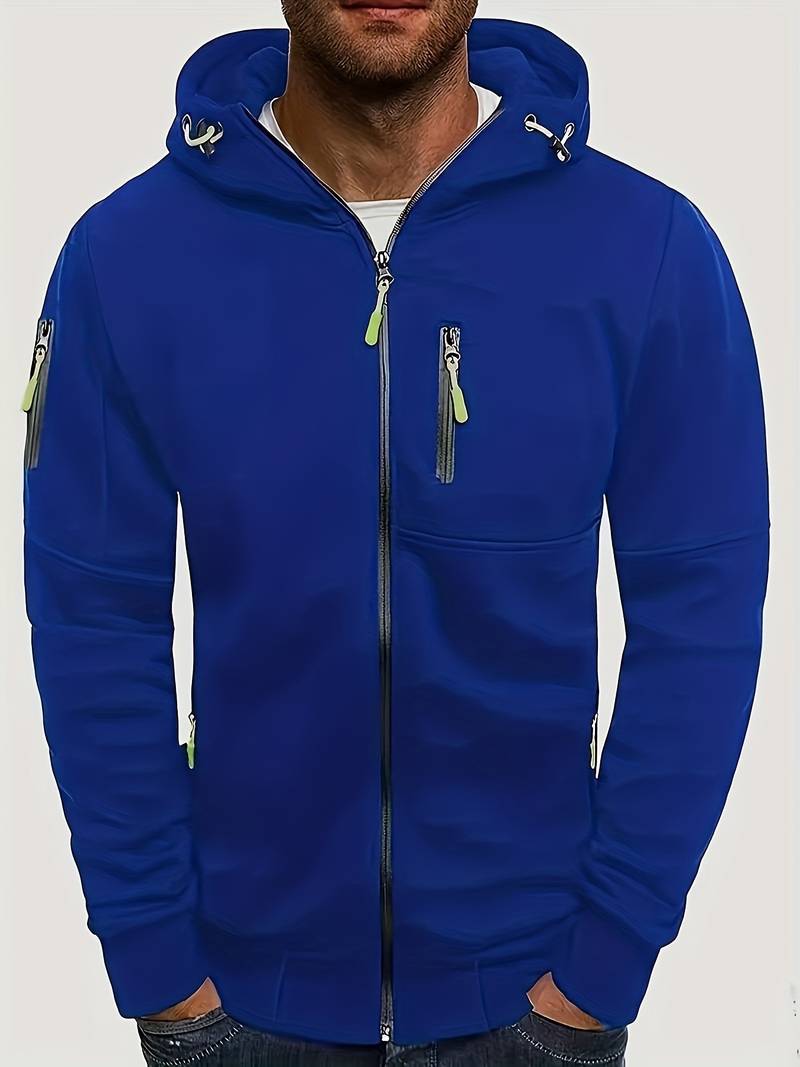 "Herr casual hoodie med bekväm passform, stilrena detaljer och huvudficka. Perfekt för träning och vardaglig stil."