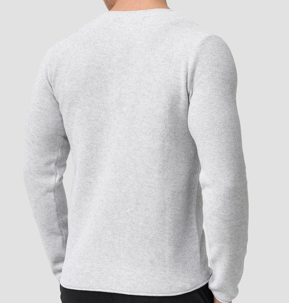 "Herr dragkedjatröja framifrån i bomull, italiensk stil, tidlös design, modern, bekväm för både vardag och fest."