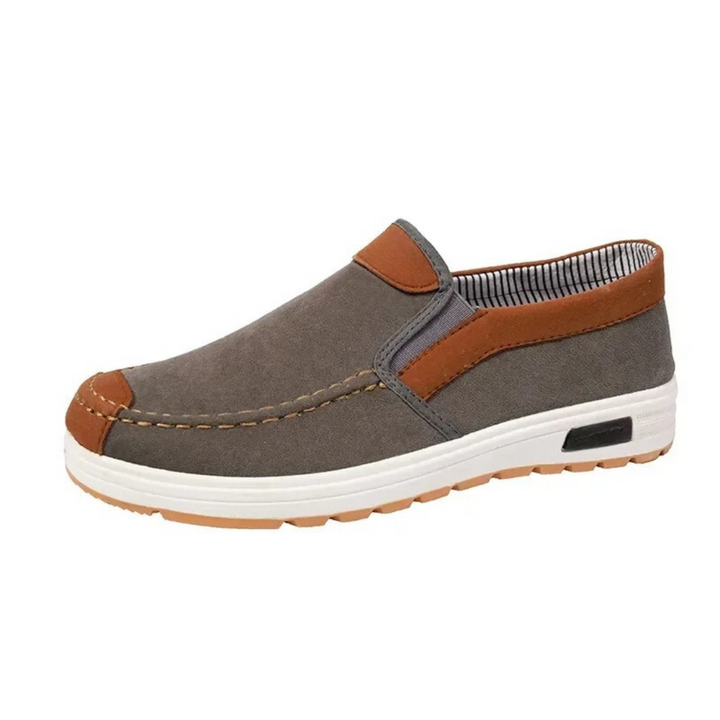 "Herr loafers plusstorlek, lättvikt, vintage design, slip-on, bomullstyg, tidlös stil, perfekt passform för större fötter"