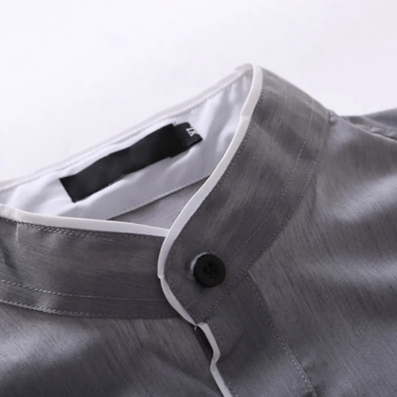 "Herr slim fit långärmad blus, elegant skräddarsydd design, andningsbart tyg, ideal för både formellt och avslappnat bruk."
