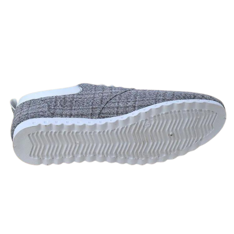 Herr sneakers i andningsbar canvas med halkskydd, casual stil, robust gummisula, idealisk för alla tillfällen.