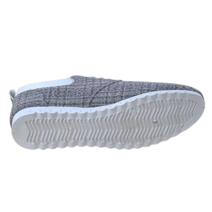 Herr sneakers i andningsbar canvas med halkskydd, casual stil, robust gummisula, idealisk för alla tillfällen.