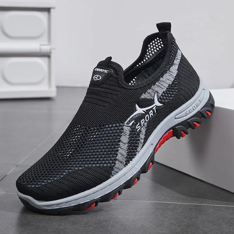 "Herr sneakers, lätt meshdesign, syntetisk blandning, fritidsskor, flexibel sula, andningsbar och stilren utseende."