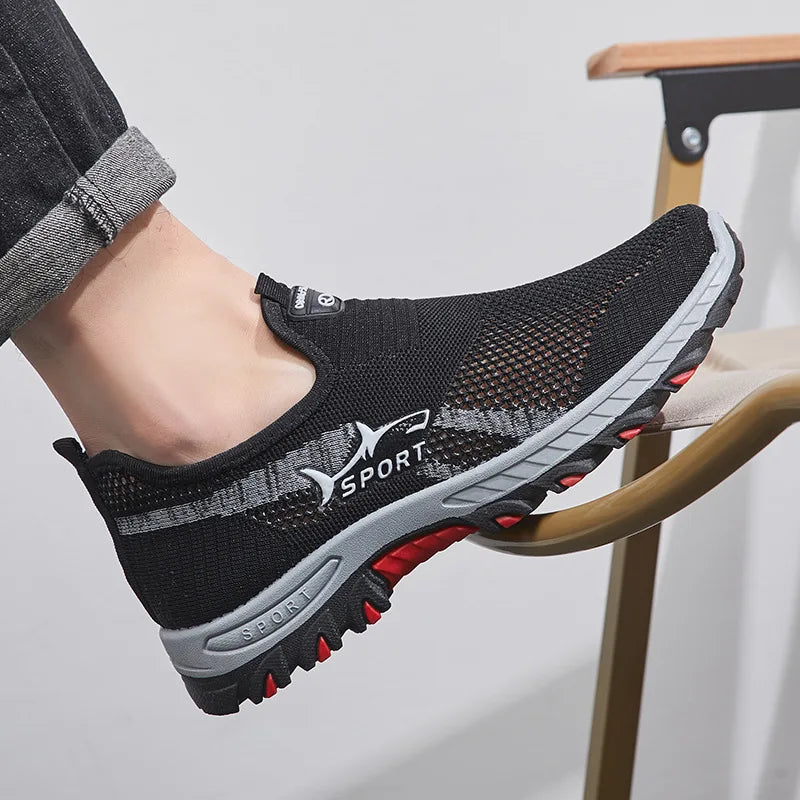 "Herr sneakers, lätt meshdesign, syntetisk blandning, fritidsskor, flexibel sula, andningsbar och stilren utseende."
