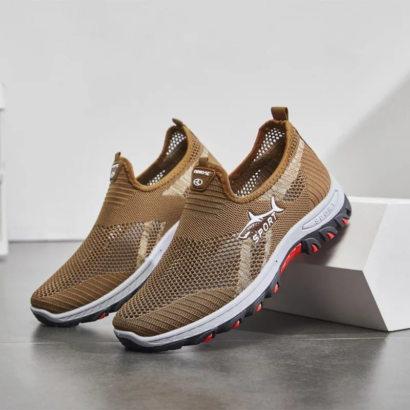 "Herr sneakers, lätt meshdesign, syntetisk blandning, fritidsskor, flexibel sula, andningsbar och stilren utseende."