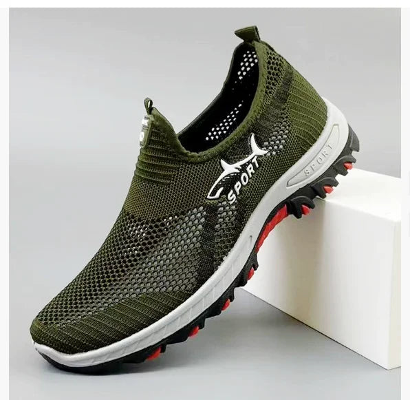 "Herr sneakers, lätt meshdesign, syntetisk blandning, fritidsskor, flexibel sula, andningsbar och stilren utseende."