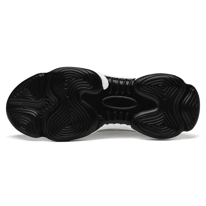 Herr sneakers med dolda höjd för elegans, minimalistisk design, subtil höjning, grå med vit sula, ergonomisk passform.