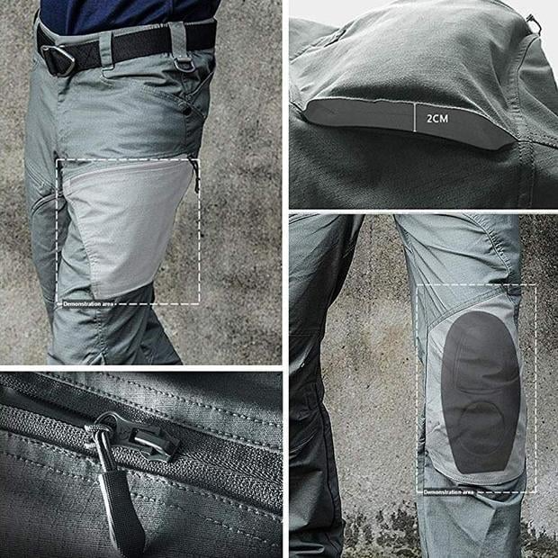 Herr taktiska vattentäta byxor med flera fickor, ergonomisk design, slitstarkt tyg, skydd mot regn och vind.