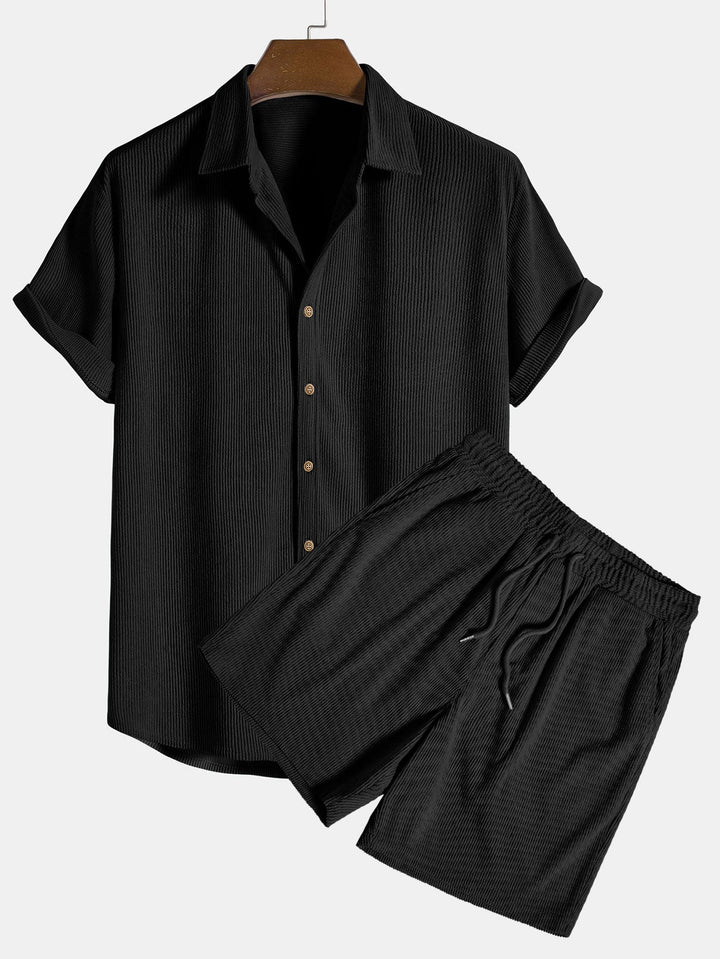 "Herr trendigt tvådelat corduroy set med elegant jacka och byxor i mjuk, slitstark kvalitet för både vardag och fest."