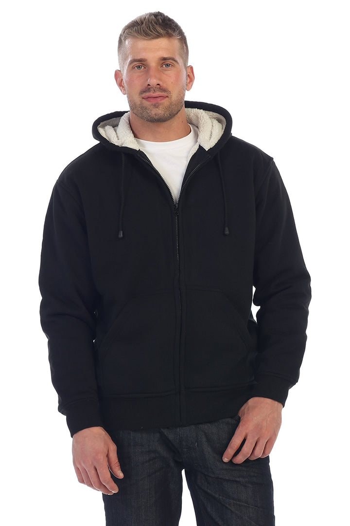 "Herr vinterhoodie i lammull med dragkedja, elegant design i grått, perfekt för stil och värme under kalla dagar."