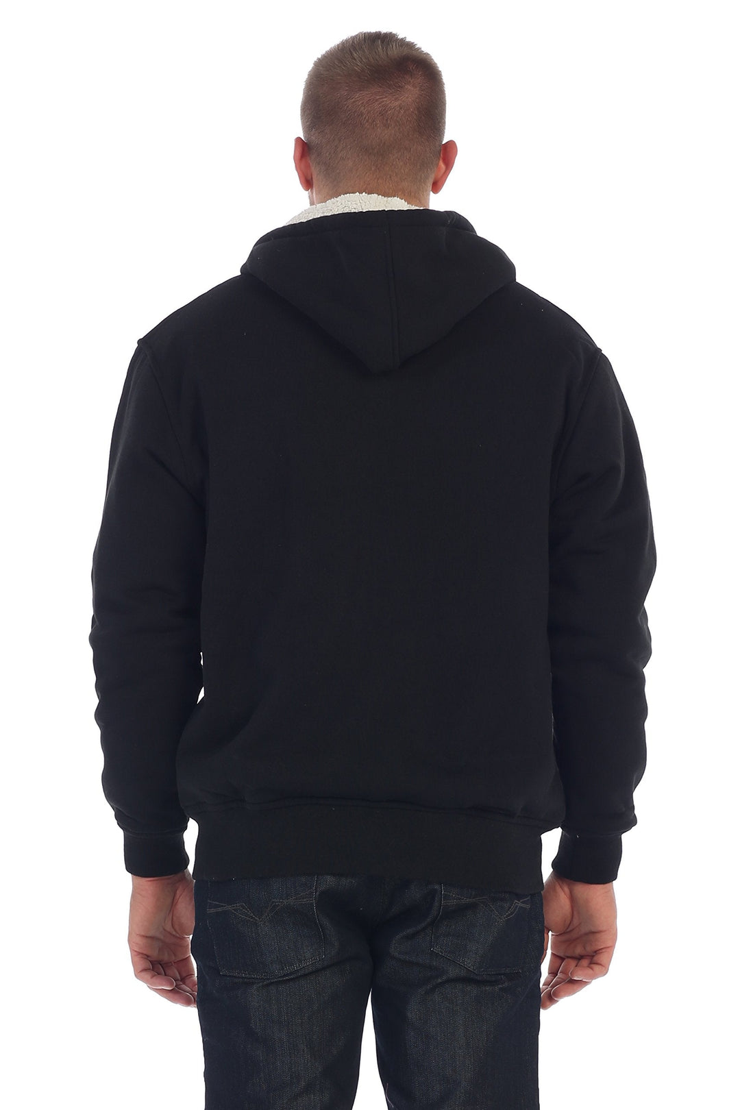 "Herr vinterhoodie i lammull med dragkedja, elegant design i grått, perfekt för stil och värme under kalla dagar."