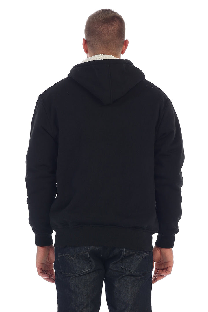 "Herr vinterhoodie i lammull med dragkedja, elegant design i grått, perfekt för stil och värme under kalla dagar."