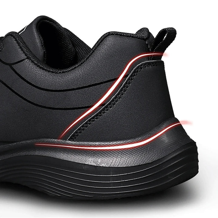 Herrens vinter andningsbara sneakers i syntetiskt material, eleganta med anti-glid sula, perfekta för kalla dagar.