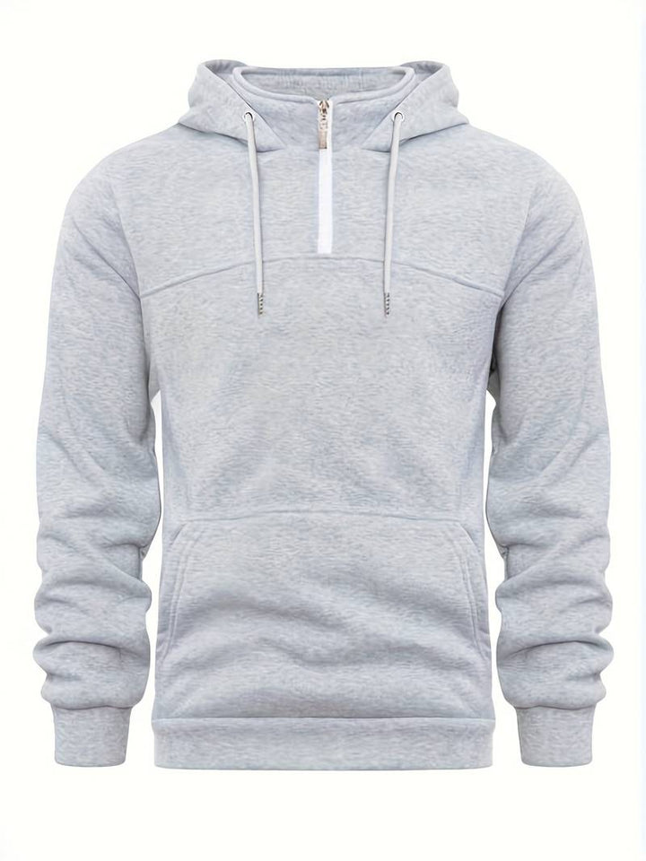 "Herrhoodie i bomull, burgund. Elegant och bekväm för fritid och aktiviteter. Tidlös stil, trendiga färger."