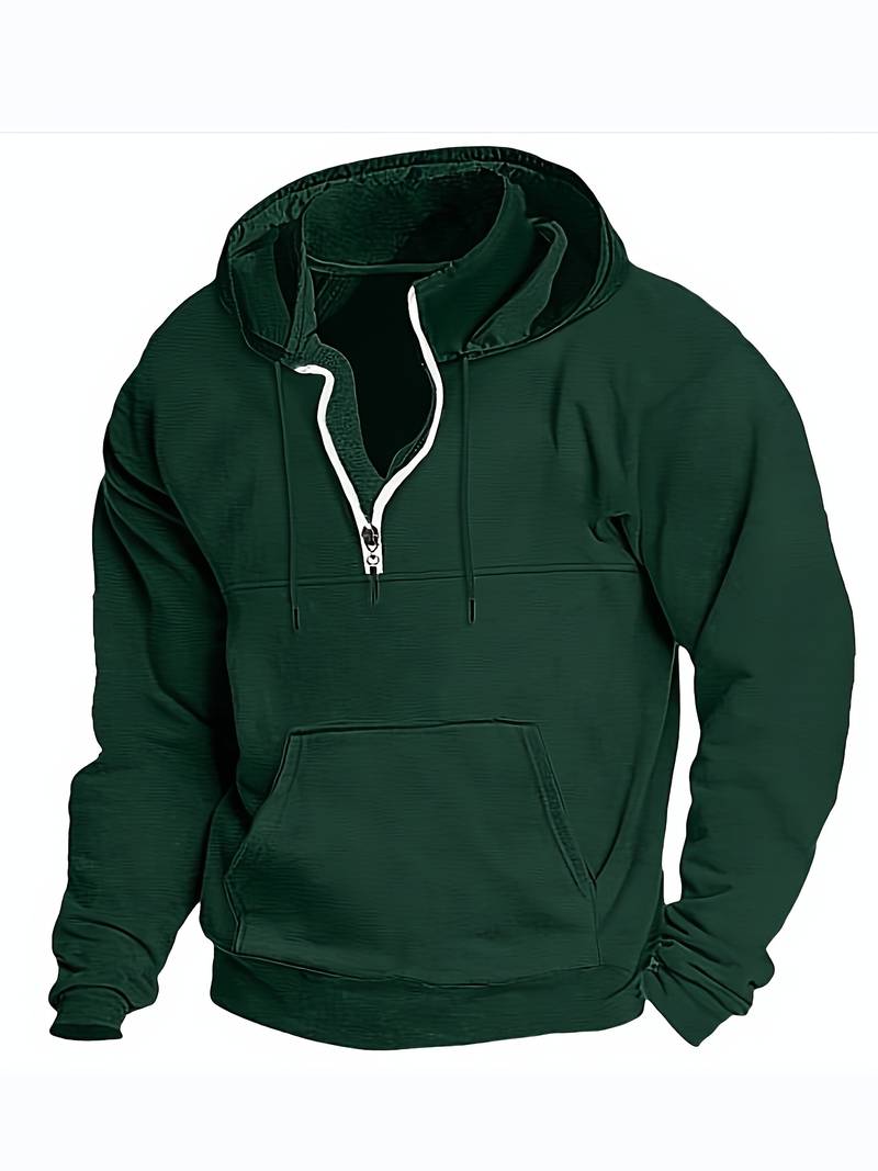 "Herrhoodie i bomull, burgund. Elegant och bekväm för fritid och aktiviteter. Tidlös stil, trendiga färger."
