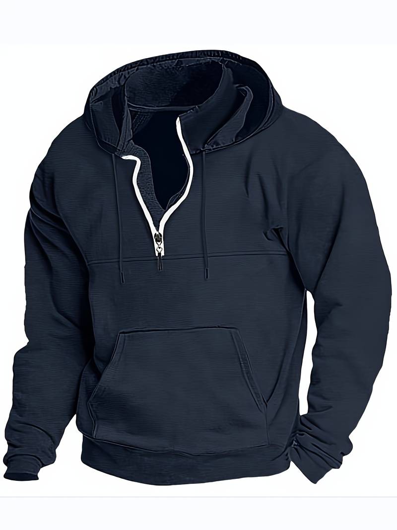 "Herrhoodie i bomull, burgund. Elegant och bekväm för fritid och aktiviteter. Tidlös stil, trendiga färger."