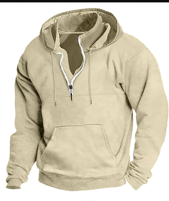 "Herrhoodie i bomull, burgund. Elegant och bekväm för fritid och aktiviteter. Tidlös stil, trendiga färger."