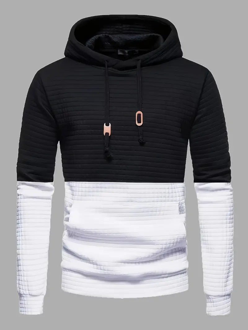 "Herrhoodie med våffelmönster i mjuk tygblandning, perfekt för både avslappnade och formella tillfällen."