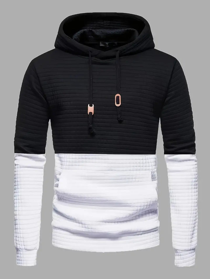 "Herrhoodie med våffelmönster i mjuk tygblandning, perfekt för både avslappnade och formella tillfällen."