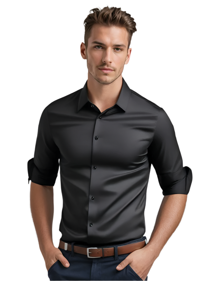 "Herrskjorta Slim Fit i elegant snitt, modern design i mjukt andningsbart tyg, perfekt för stilmedvetna män."