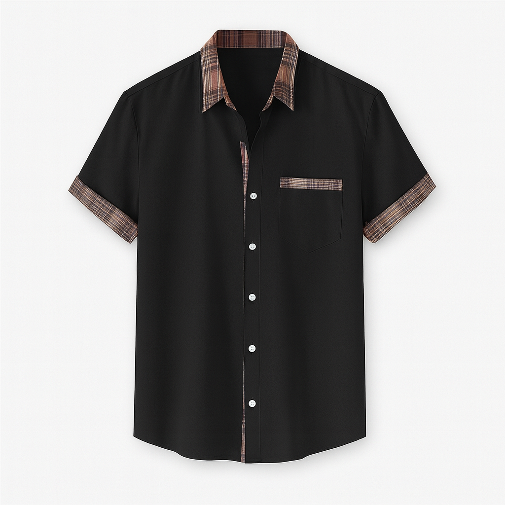 "Herrskjorta kortärmad modern stil, olika färger, elegant design; perfekt för avslappnad och semi-formell stilmedvetenhet."
