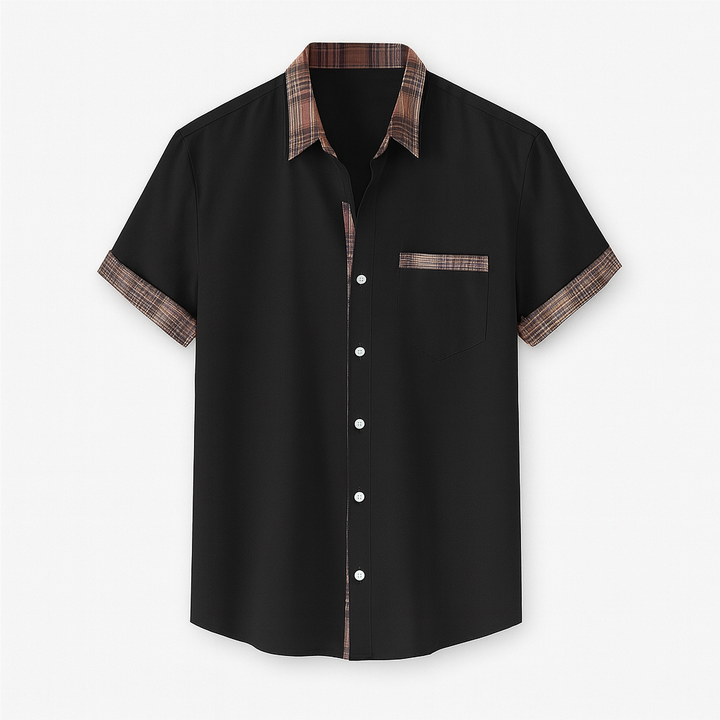 "Herrskjorta kortärmad modern stil, olika färger, elegant design; perfekt för avslappnad och semi-formell stilmedvetenhet."