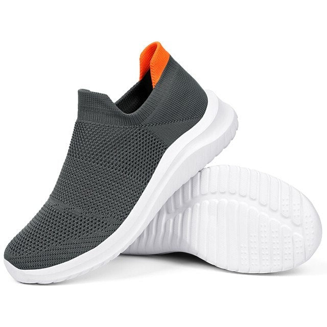 "Herrskor sneakers andningsbart tyg, modernt design, ljus och mörk färgkombination, ideal för stil och komfort"