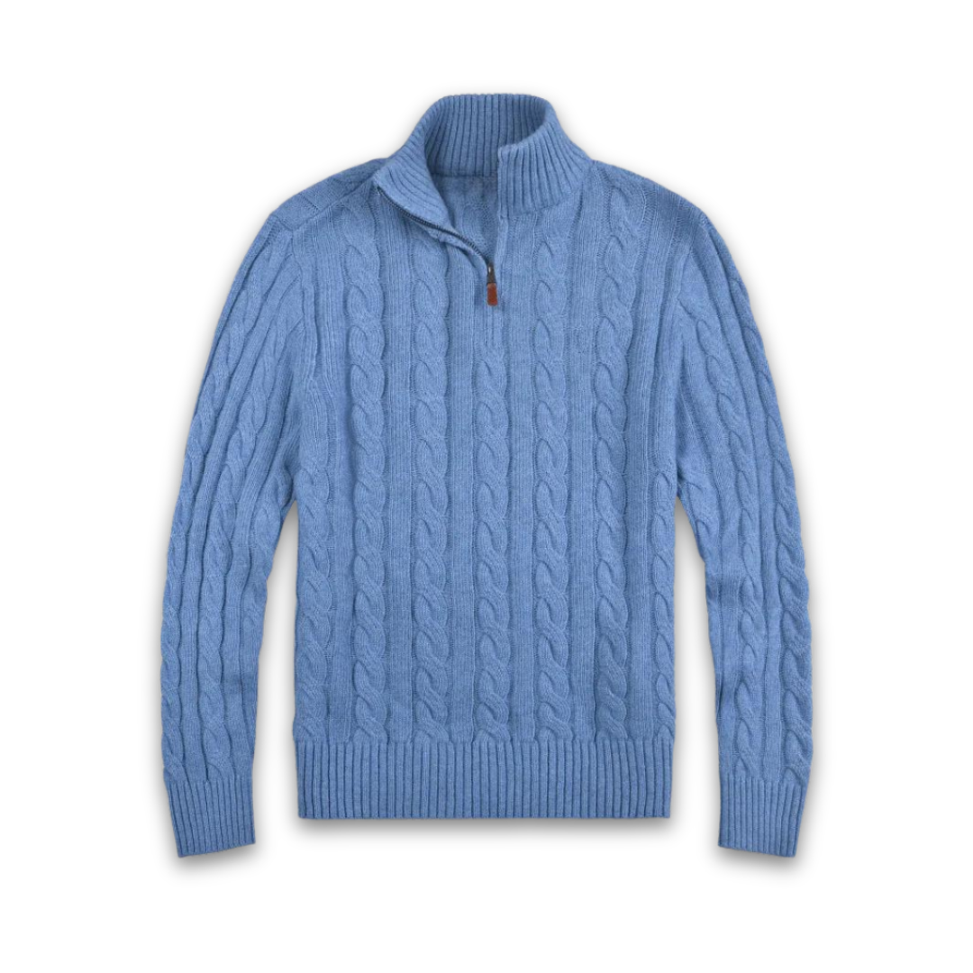 "Herrtröja med halv dragkedja i grått, mjuk och avslappnad passform, perfekt för modern och stilren look"