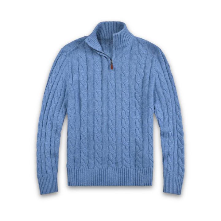 "Herrtröja med halv dragkedja i grått, mjuk och avslappnad passform, perfekt för modern och stilren look"