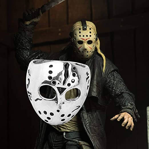"Jason Mask Herrring i rostfritt stål, ikonisk hockeymaskdesign, silvrig, djärv accessoar för skräckfilmfans och statement-st