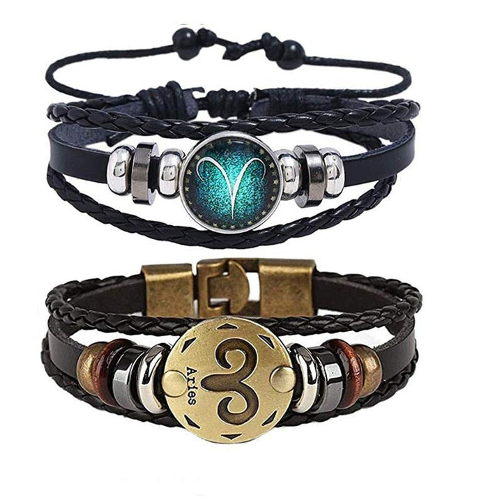 Justerbart Zodiac-armband för män med unik stjärnteckensberlock