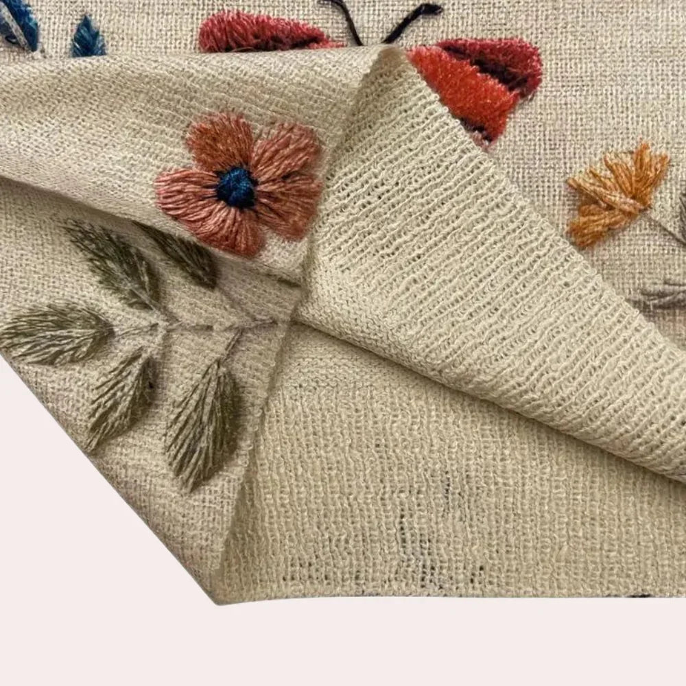 Kabelstickad damtröja med trendiga detaljer, elegant design, i ljusgrå färg, perfekt för casual och formella tillfällen.