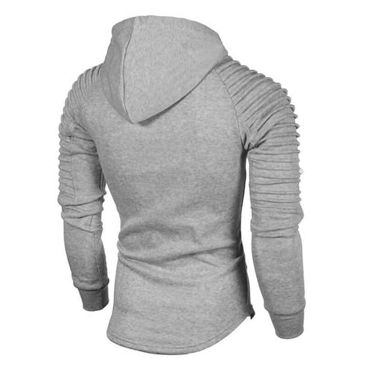"Katana huvtröja för herr i armégrön bomull och polyester, plisserade ärmar och böjd fåll ger en stilren look."