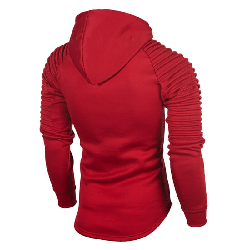 "Katana huvtröja för herr i armégrön bomull och polyester, plisserade ärmar och böjd fåll ger en stilren look."