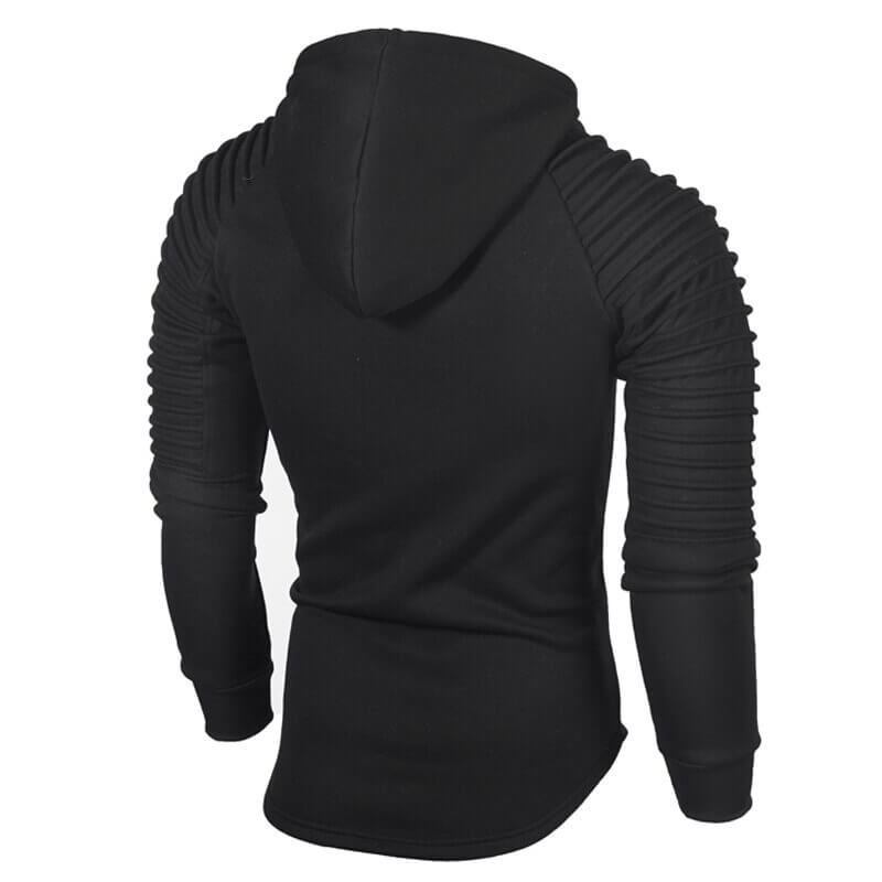 "Katana huvtröja för herr i armégrön bomull och polyester, plisserade ärmar och böjd fåll ger en stilren look."