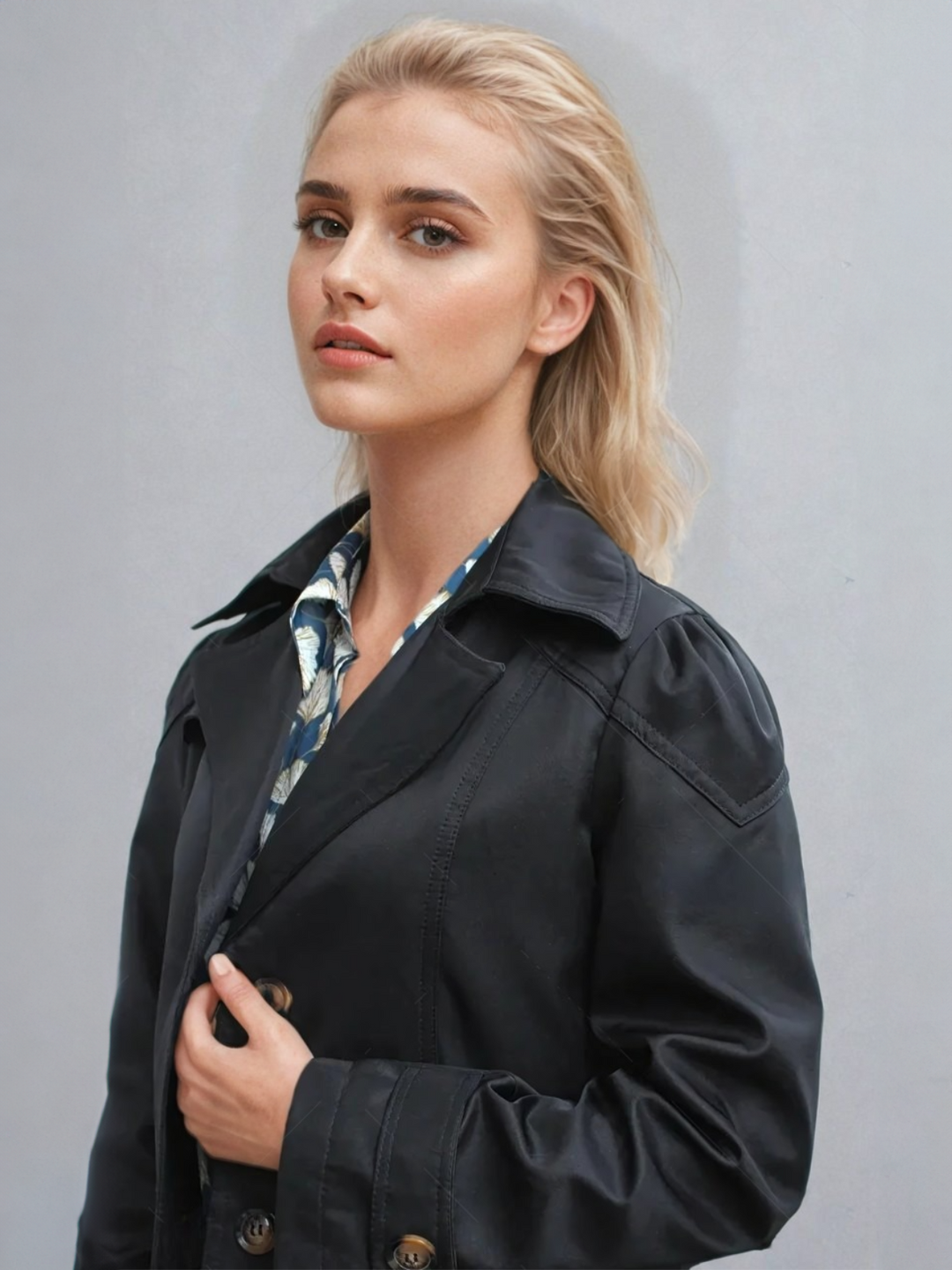 Kvinnors beige trenchcoat med skräddarsydd design, perfekt för både vår och höst. Elegant och smickrande kappa.
