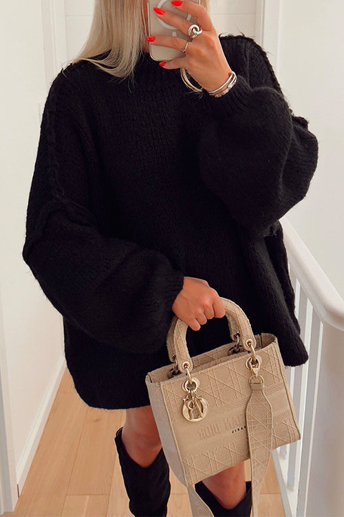 "Kvinnors bekväm drop shoulder pullover tröja, framsida, mjuk textur, elegant enfärgad stil för alla säsonger"