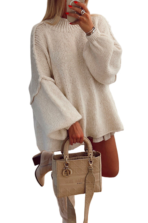 "Kvinnors bekväm drop shoulder pullover tröja, framsida, mjuk textur, elegant enfärgad stil för alla säsonger"