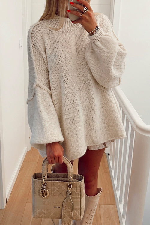"Kvinnors bekväm drop shoulder pullover tröja, framsida, mjuk textur, elegant enfärgad stil för alla säsonger"