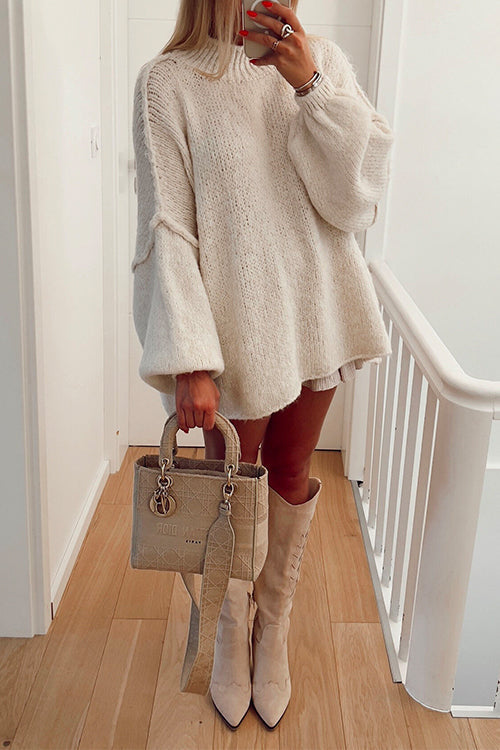 "Kvinnors bekväm drop shoulder pullover tröja, framsida, mjuk textur, elegant enfärgad stil för alla säsonger"