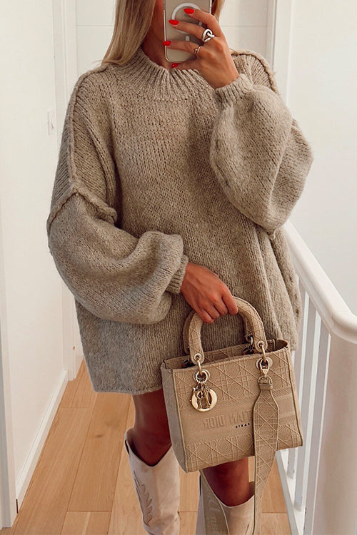 "Kvinnors bekväm drop shoulder pullover tröja, framsida, mjuk textur, elegant enfärgad stil för alla säsonger"