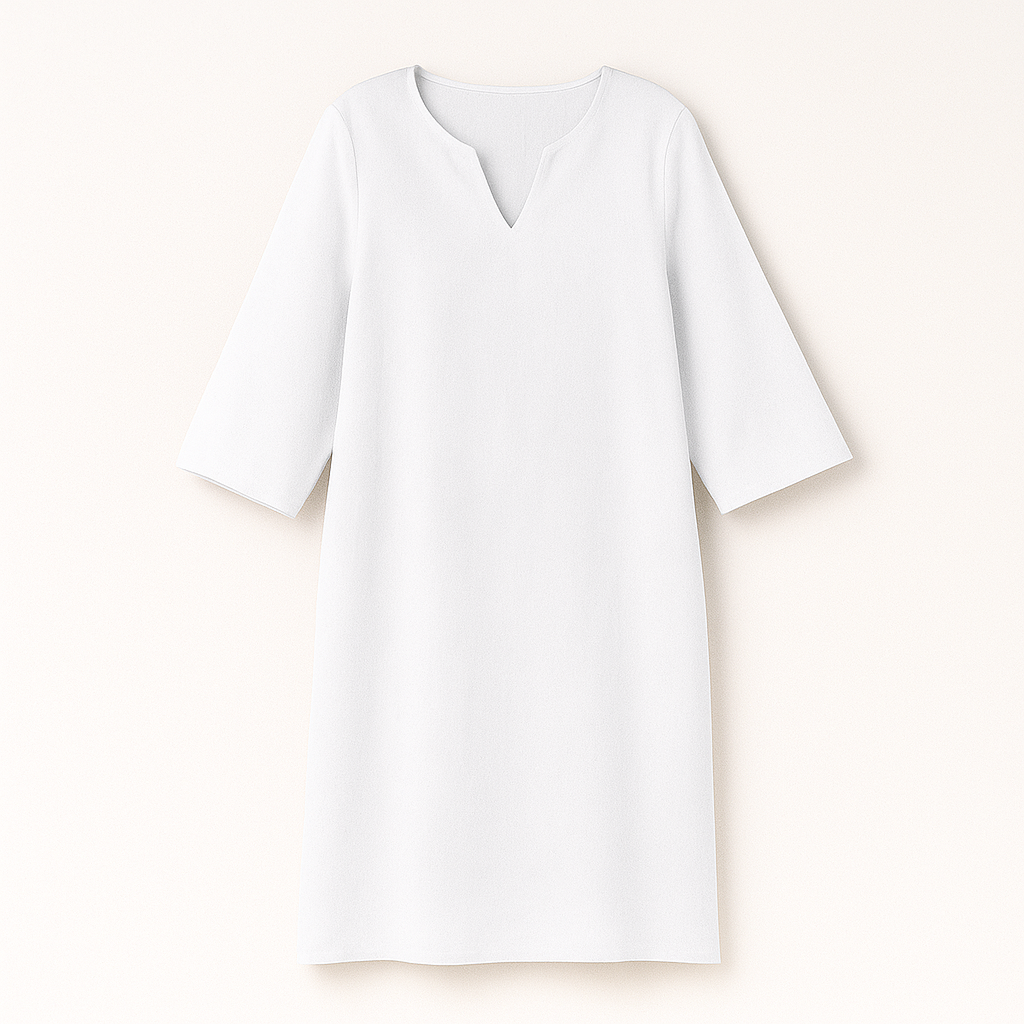 "Kvinnors elegant höstklänning med v-ringning, feminin stil, stilren design, perfekt för vardag och fest."
