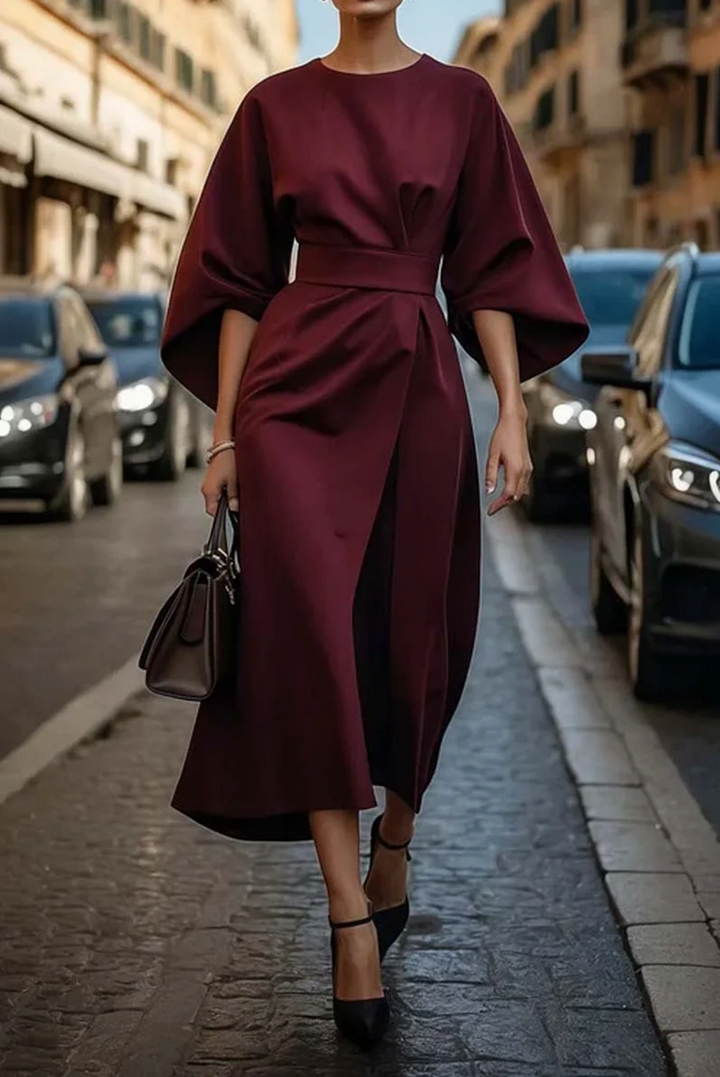 Elegant dam maxi klänning med bälte, flytande silhuett, flera färger, perfekt för olika tillfällen, sofistikerad look